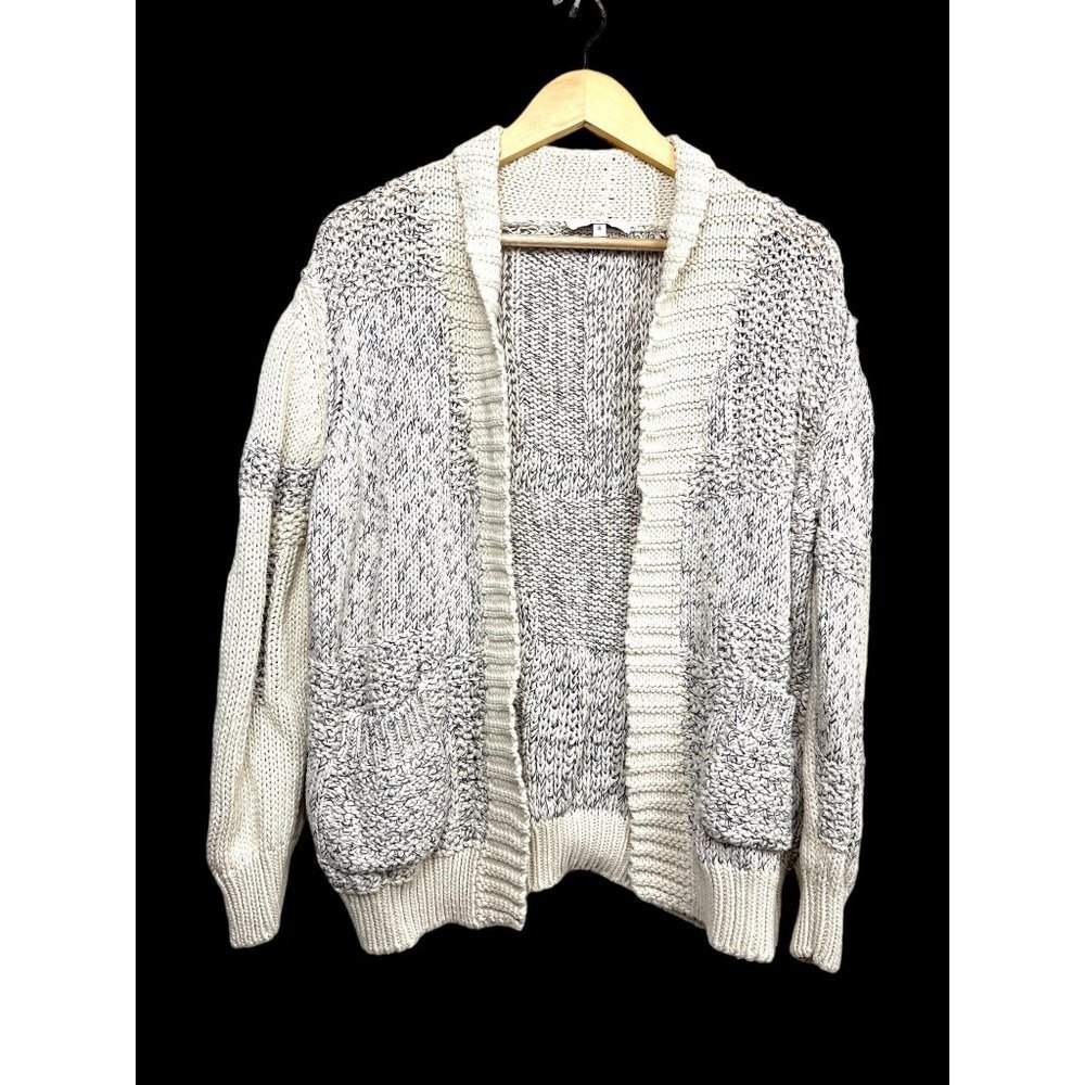 IRO cream cable knit YOLANE cardigan sweater patchwork size S